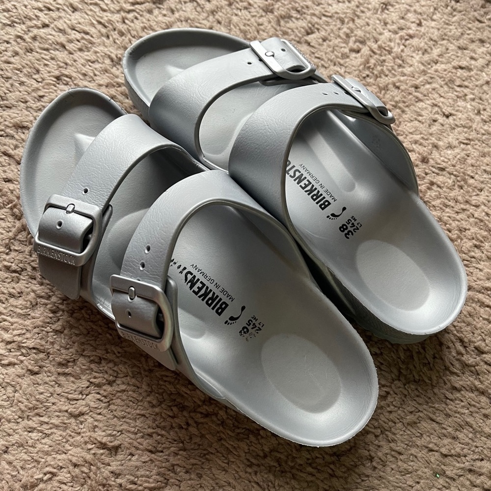 Rubber Birkenstock silver